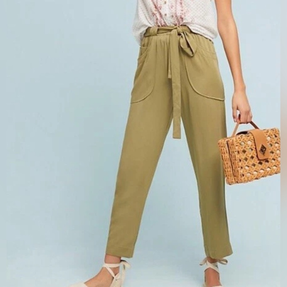 Dolan Anthropologie Left Coast Collection Green Northwestern Jogger Pants Size 8